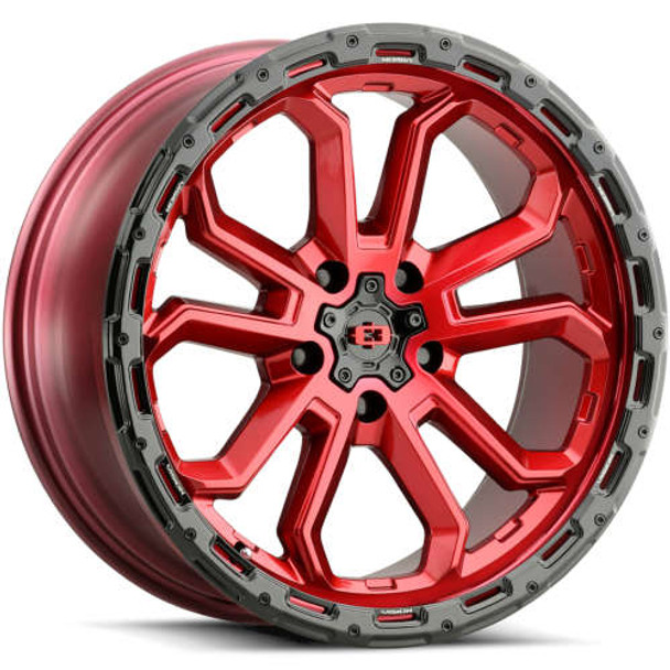 Vision Wheels Korupt 405 Gloss Red Gloss Black Lip 20x9 10mm Offset 5x127 (5x5) | Fits Jeep Wrangler 07-Up and Jeep Gladiator Vision Wheels Korupt 405 Gloss Red Gloss Black Lip 20x9 10mm Offset 5x127 (5x5) | Fits Jeep Wrangler 07-Up and Jeep Gladiator