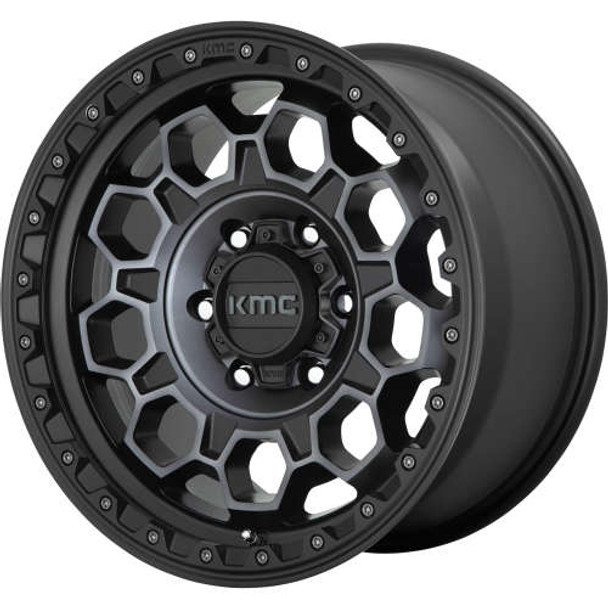 KMC Wheels Trek KM545 Satin Black w/ Gray Tint 17x9 -12mm Offset 5x127 (5x5) | Fits Jeep Wrangler 07-Up and Jeep Gladiator KMC Wheels Trek KM545 Satin Black w/ Gray Tint 17x9 -12mm Offset 5x127 (5x5) | Fits Jeep Wrangler 07-Up and Jeep Gladiator