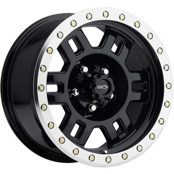 Vision Wheels Manx 398 Gloss Black Machined Lip 16x8 0mm Offset 5x127 (5x5) | Fits Jeep Wrangler 07-Present and Jeep Gladiator Vision Wheels Manx 398 Gloss Black Machined Lip 16x8 0mm Offset 5x127 (5x5) | Fits Jeep Wrangler 07-Present and Jeep Gladiator