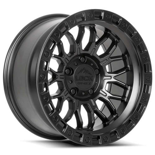 Lock Offroad Wheels Combat Matte Black with Matte Black Ring 20x9 0mm Offset 5x127 (5x5) | Fits Jeep Wrangler 07-Up and Jeep Gladiator