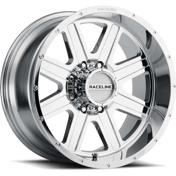 Raceline Wheels Hostage 940C Chrome 20x9 0mm Offset 5x127 (5x5) | Fits Jeep Wrangler 07-Up and Jeep Gladiator Raceline Wheels Hostage 940C Chrome 20x9 0mm Offset 5x127 (5x5) | Fits Jeep Wrangler 07-Up and Jeep Gladiator