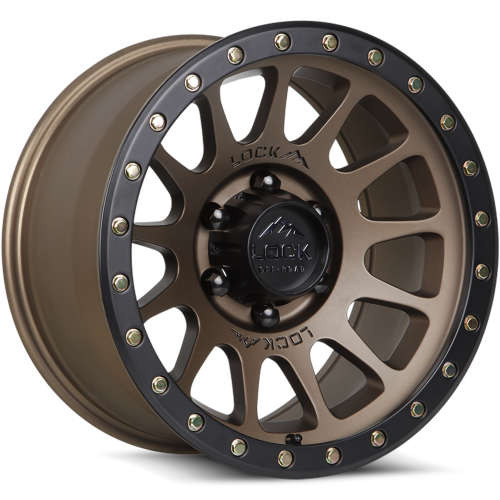 Lock Offroad Wheels Yosemite Matte Desert Bronze With Matte Black Ring 20x10 -18mm Offset 5x127 (5x5) | Fits Jeep Wrangler 07-Up and Jeep Gladiator