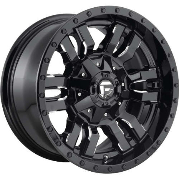 Fuel Offroad Wheels Sledge D595 Gloss Black Milled 17x9 -12mm Offset 5x114.3 (5x4.5),5x127 (5x5)