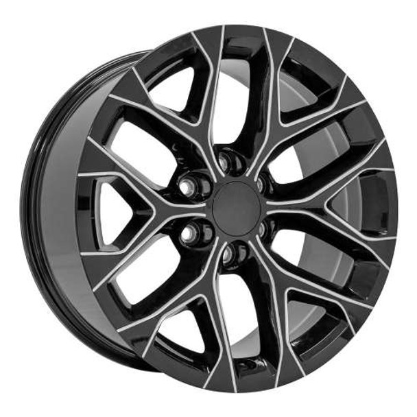OE Wheels Chevy Silverado CV98B Black with Milled Edge 24x10 24mm Offset 6x139.7 (6x5.5)