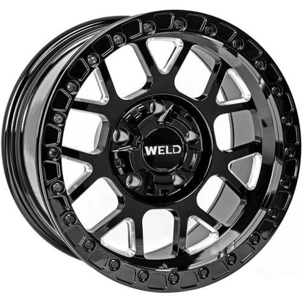 WELD Offroad Wheels Cinch Beadlock W902 Gloss Black Milled 17x9 -12mm Offset 5x127 (5x5),5x139.7 (5x5.5) | Fits Jeep Wrangler 07-Up and Jeep Gladiator