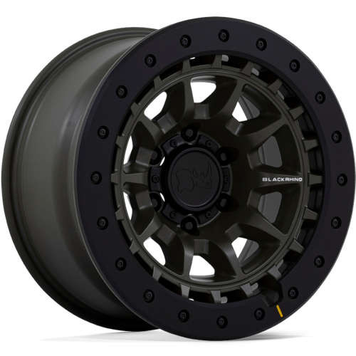 Black Rhino Wheels Tusk BR026 Olive Drab Green 17x8.5 -10mm Offset 5x127 (5x5) | Fits Jeep Wrangler 07-Up and Jeep Gladiator