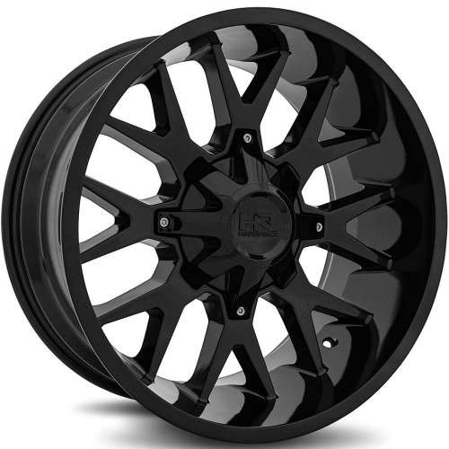 Hardrock Offroad Wheels H700 Gloss Black 20x10 -19mm Offset 5x127 (5x5),5x139.7 (5x5.5) | Fits Jeep Wrangler 07-Up and Jeep Gladiator