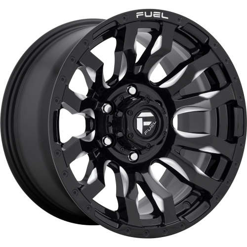 Fuel Offroad Wheels Blitz D673 Gloss Black w/ Milled Accents 20x10 -18mm Offset 8x170