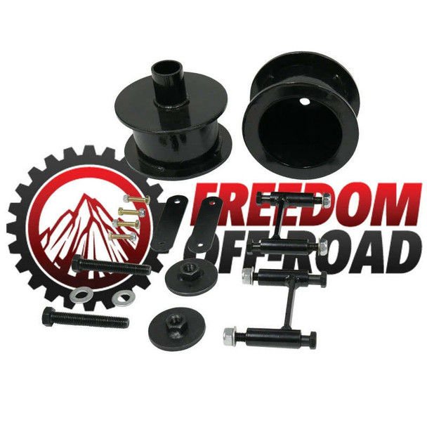 Freedom Offroad 3" Rear Coil Spring Spacers with Shock Extenders and Brake Line Brackets (07-18 Jeep Wrangler JK) FO-J303R30