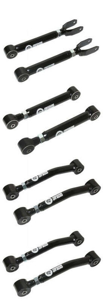 Freedom Offroad Adjustable Upper and Lower Control Arms 0-8" Lift 8 pc Kit (97-06 Wrangler TJ) FO-J705FU-ADJ+FO-J705RU-ADJ+FO-J705L-ADJ(2)