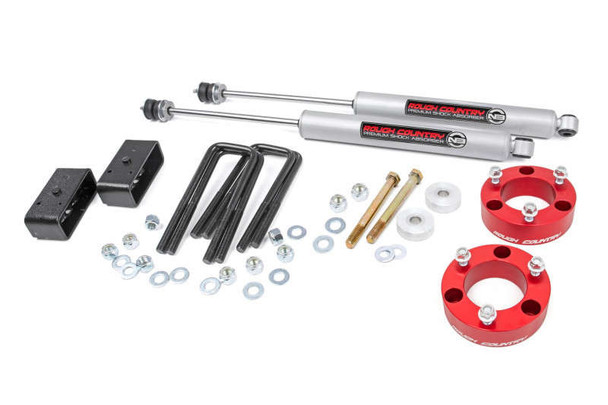 Rough Country 3" Lift Kit | No Struts (Red Spacer) | N3 Shocks (05-23 Toyota Tacoma | 2WD/4WD) 74530RED