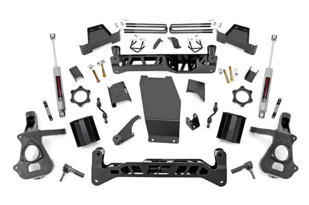 Rough Country 7" Lift Kit | Stock Cast Steel Control Arms | Strut Spacers | N3 Shocks (14-18 Chevy Silverado/GMC Sierra 1500/2019 Silverado 1500 LD | 4WD) 22832