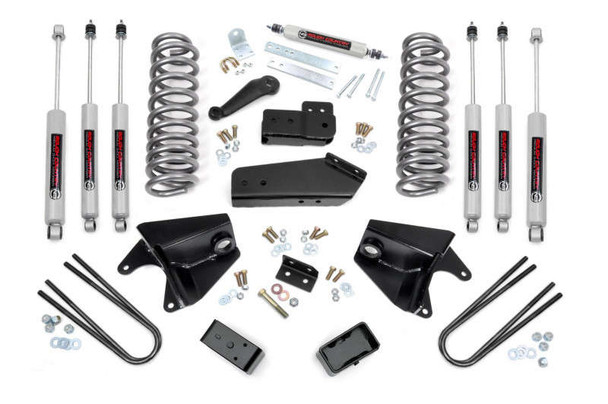 Rough Country 4 Inch Lift Kit | Quad Front Shocks | Rear Blocks (80-96 Ford Bronco) 465B33