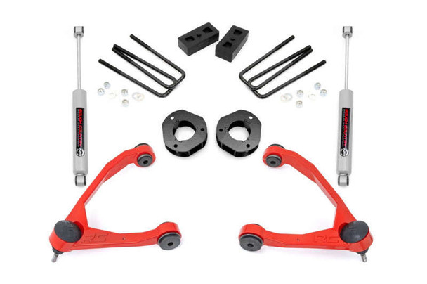 Rough Country 3.5 Inch Lift Kit | Forged UCA | Cast Steel (07-16 Chevy/GMC Silverado/Sierra 1500) 19831RED