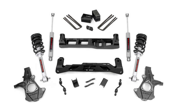 Rough Country 5" Lift Kit | For OEM Aluminum or Stamped Steel Control Arms | Lifted N3 Struts | N3 Shocks (14-18 Chevy Silverado/GMC Sierra 1500/2019 Silverado 1500 LD | 2WD) 24834