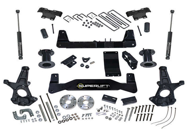 SUPERLIFT 6.5" Lift Kit w/ Superide Rear Shocks - Cast Steel Control Arms - 14-16 Silverado/Sierra 1500 4WD K160