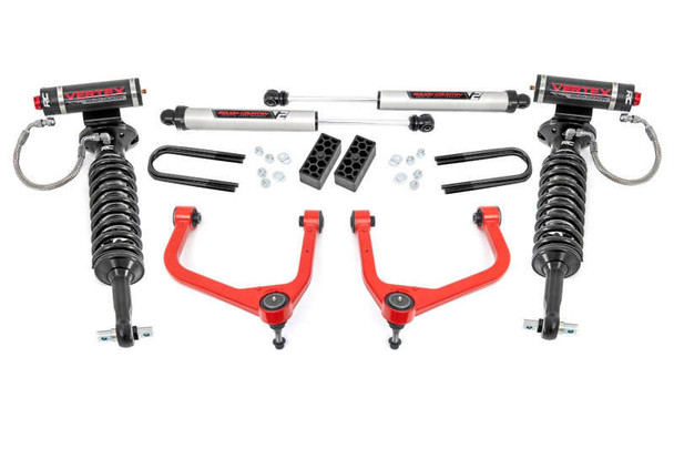 Rough Country 3.5 Inch Lift Kit | Vertex/V2 | Rear Mono Leaf | Red (2025 Chevy Silverado 1500) 28257RED_A
