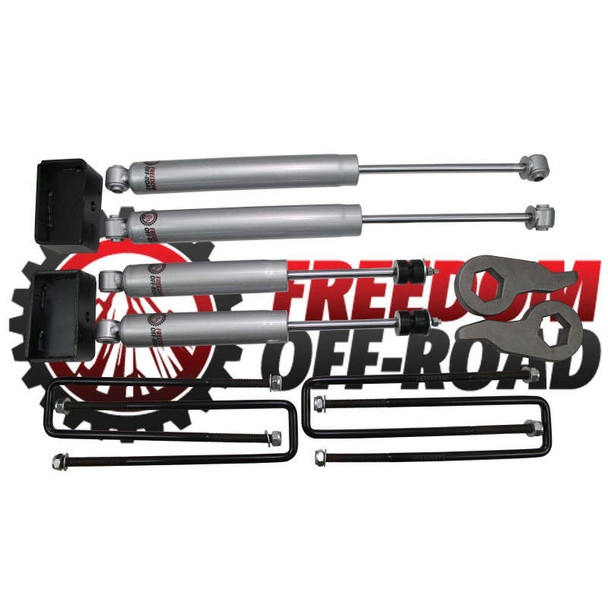Freedom Offroad 1-3" Leveling Kit w/Shocks (01-06 Chevy Silverado/GMC Sierra 1500HD/01-10 2500/3500HD) FO-G502-KIT