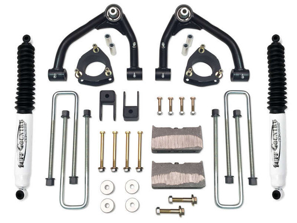Tuff Country 4" Uni-Ball Lift Kit | For OEM Aluminum or 2 Piece Stamped Steel Control Arms w/SX8000 Shocks (14-18 Chevy Silverado/GMC Sierra 1500 | 4WD) 14169KN