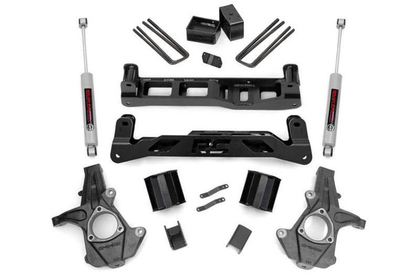 Rough Country 5" Lift Kit | Stock Cast Steel Control Arms | No Struts | N3 Shocks (14-18 Chevy Silverado/GMC Sierra 1500/2019 Silverado 1500 LD | 2WD) 24730