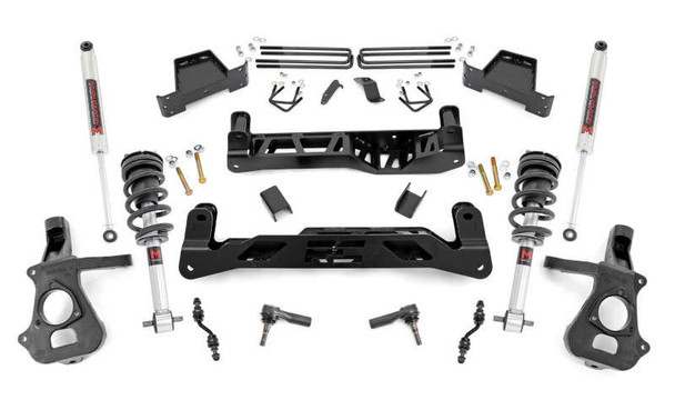 Rough Country 7" Lift Kit | For OEM Cast Aluminum or Stamped Steel | M1 Struts | M1 Shocks | 14-18 Chevrolet Silverado/GMC Sierra 1500 2WD 18740