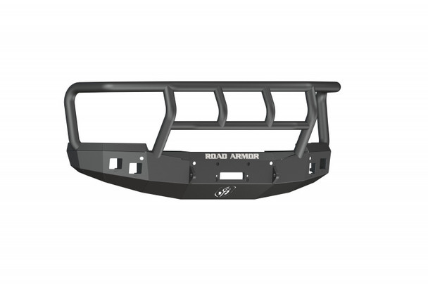 Road Armor Stealth Front Winch Bumper w/ Titan II Guard - Texture Black | WARN VR12000 315R2B