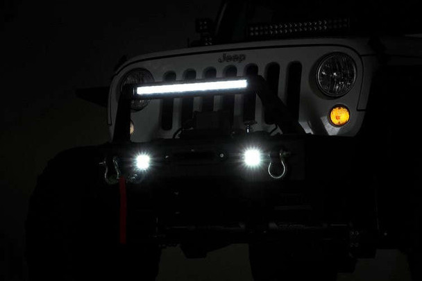Rough Country Front Bumper | Light Hoop | Black Series LED Light Bar | LED Pods 11826