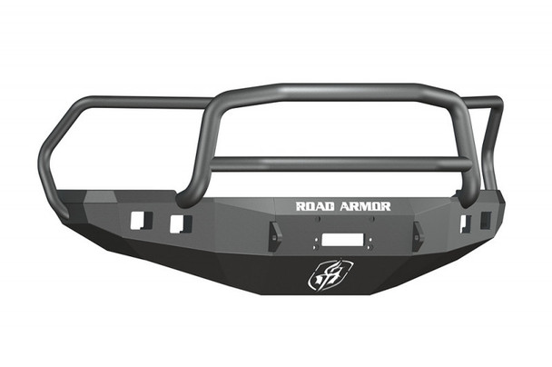 Road Armor Stealth Front Winch Bumper w/ Lonestar Guard - Texture Black | WARN 16.5ti 408R5B