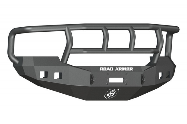 Road Armor Stealth Front Winch Bumper w/ Titan II Guard Wide Flare - Texture Black | WARN 16.5ti 605R2B