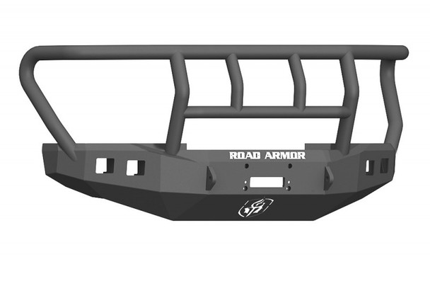 Road Armor Stealth Front Winch Bumper w/ Titan II Guard Standard Flare - Texture Black | WARN 16.5ti 617F2B