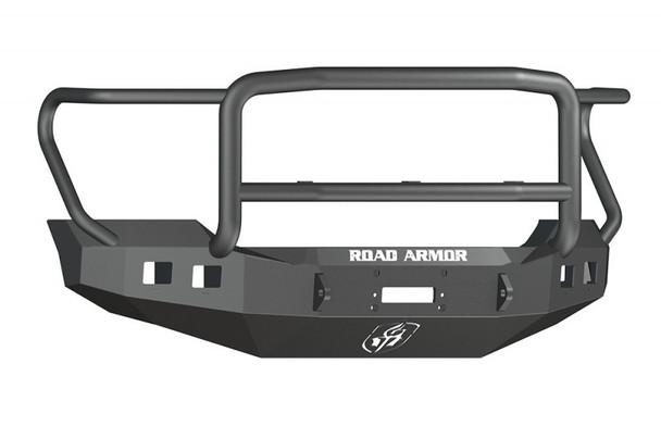 Road Armor Stealth Front Winch Bumper w/ Lonestar Guard - Texture Black | WARN 16.5ti 611R5B