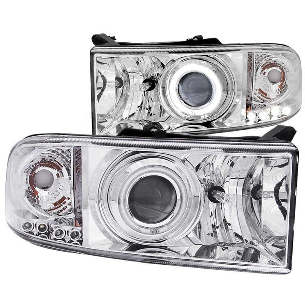 Anzo Projector Headlights w/Halo | Clear/Chrome 111056 Anzo Projector Headlights w/Halo | Clear/Chrome 111056