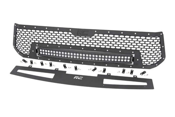 Rough Country Mesh Grille | Black Series LED Light Bar | 30" | Curved Dual Row 70226