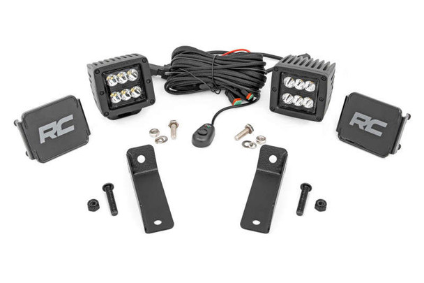 Rough Country LED Light | Rear Mount | 2" Black Pair | Spot 97081