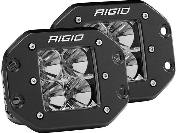 RIGID D-Series Pro Flush Mount Flood Lights (Pair | Black Housing) 212113