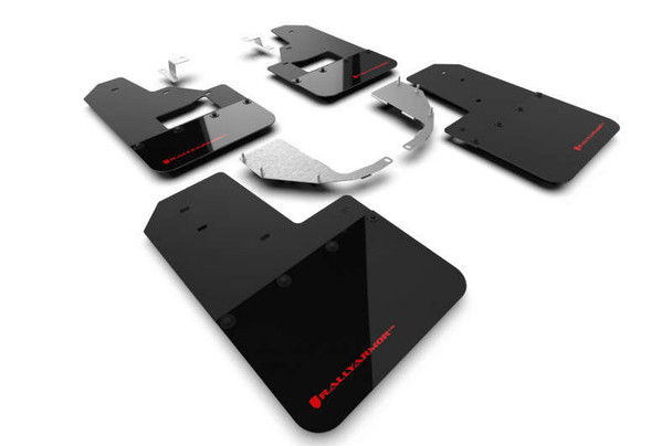 Rally Armor Black Mud Flap | Red Logo For Vehicles With Factory Running Boards And Steel Rear Bumper MF85-RB-ST-RD