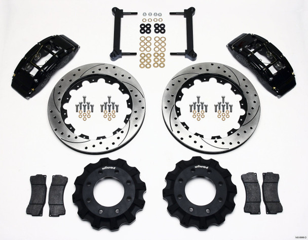 Wilwood TC6R Big Brake Truck Front Brake Kit 16.00in Drilled Black | 8 Lug | SRW/DRW 140-8996-D