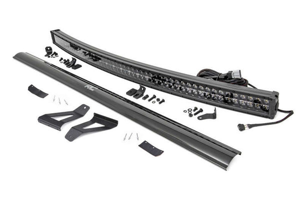 Rough Country LED Light Kit | Windshield Mount | 50" BLK Dual Row | White DRL 70074