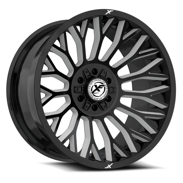 XF Offroad Wheels XF-237 Gloss Black Milled 22x12 -44mm Offset 5x127 (5x5),5x139.7 (5x5.5) | Fits Jeep Wrangler 07-Present and Jeep Gladiator