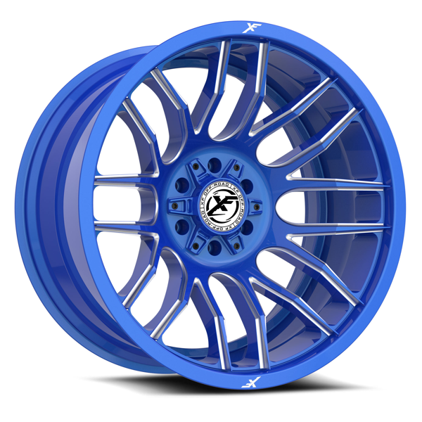 XF Offroad Wheels XF-232 Anodized Blue Milled 22x12 -44mm Offset 5x127 (5x5),5x139.7 (5x5.5) | Fits Jeep Wrangler 07-Present and Jeep Gladiator