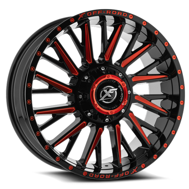 XF Offroad Wheels XF-226 Gloss Black Red Milled 20x9 12mm Offset 5x127 (5x5),5x139.7 (5x5.5) | Fits Jeep Wrangler 07-Present and Jeep Gladiator XF Offroad Wheels XF-226 Gloss Black Red Milled 20x9 12mm Offset 5x127 (5x5),5x139.7 (5x5.5) | Fits Jeep Wrangler 07-Present and Jeep Gladiator