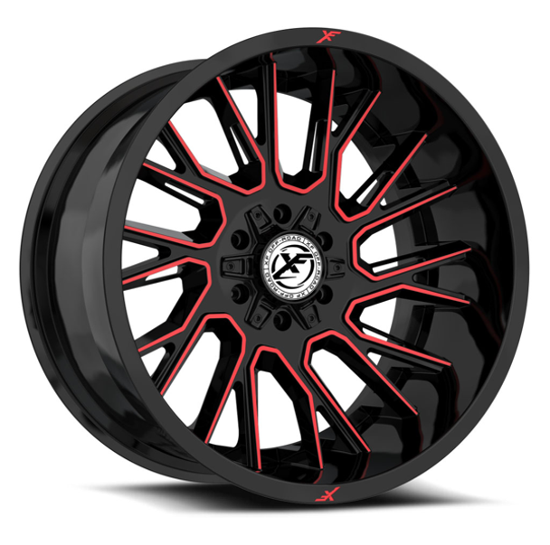 XF Offroad Wheels XF-230 Gloss Black Red Milled 20x9 0mm Offset 5x127 (5x5),5x139.7 (5x5.5) | Fits Jeep Wrangler 07-Present and Jeep Gladiator XF Offroad Wheels XF-230 Gloss Black Red Milled 20x9 0mm Offset 5x127 (5x5),5x139.7 (5x5.5) | Fits Jeep Wrangler 07-Present and Jeep Gladiator