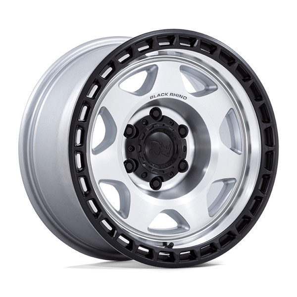 Black Rhino Wheels Voyager BR018 Silver Machined Face Matte Black Lip 17x8.5 0mm Offset 5x127 (5x5) | Fits Jeep Wrangler 07-Present and Jeep Gladiator