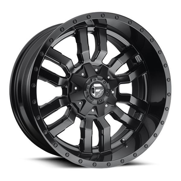 Fuel Offroad Wheels Sledge D596 Matte Black w/ Gloss Black Lip 17x9 -12mm Offset 6x135,6x139.7 (6x5.5)