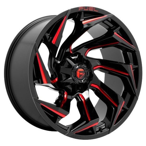 Fuel Offroad Wheels Reaction D755 Gloss Black Milled With Red Tint 18x9 1mm Offset 6x135,6x139.7 (6x5.5)