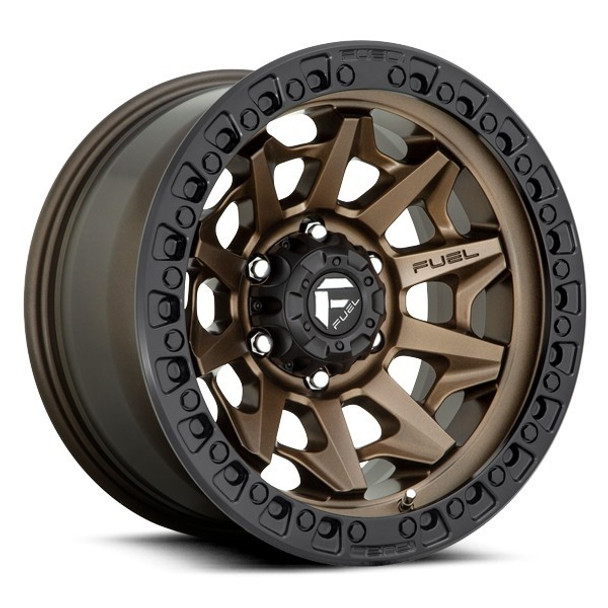 Fuel Offroad Wheels Covert D696 Matte Bronze w/ Black Ring 18x9 1mm Offset 6x139.7 (6x5.5)
