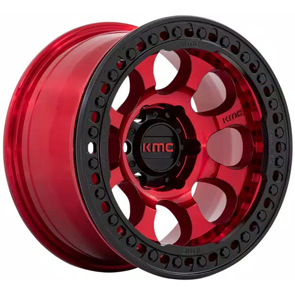 KMC Wheels Riot Beadlock KM237 Candy Red With Black Ring 17x9 -12mm Offset 6x139.7 (6x5.5) KMC Wheels Riot Beadlock KM237 Candy Red With Black Ring 17x9 -12mm Offset 6x139.7 (6x5.5)