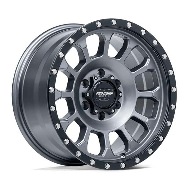Pro Comp Wheels Rockwell PA34 Matte Graphite With Black Lip 17x8.5 0mm Offset 6x139.7 (6x5.5)