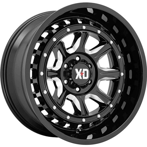 XD Series Wheels Outlander XD866 Gloss Black Milled 20x10 -18mm Offset 5x127 (5x5) | Fits Jeep Wrangler 07-Present and Jeep Gladiator XD Series Wheels Outlander XD866 Gloss Black Milled 20x10 -18mm Offset 5x127 (5x5) | Fits Jeep Wrangler 07-Present and Jeep Gladiator