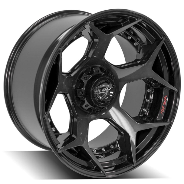 4Play Wheels 4P50 Brushed Black 22x12 -44mm Offset 5x127 (5x5) | Fits Jeep Wrangler 07-Present and Jeep Gladiator 4Play Wheels 4P50 Brushed Black 22x12 -44mm Offset 5x127 (5x5) | Fits Jeep Wrangler 07-Present and Jeep Gladiator